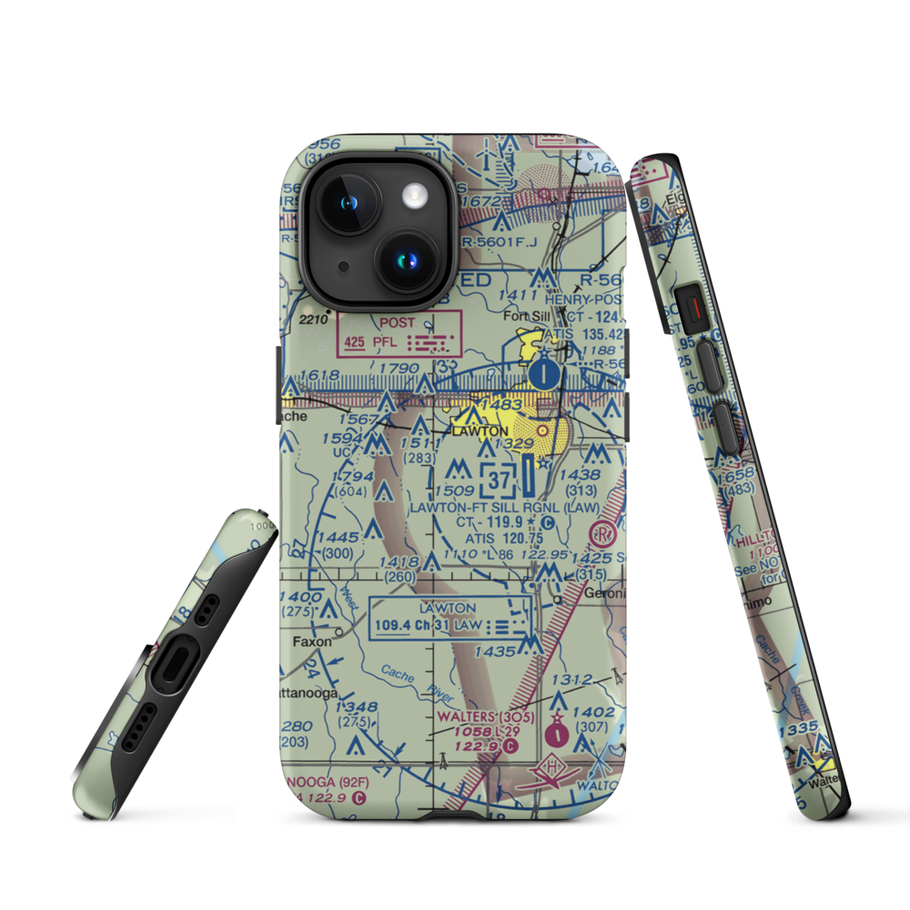 Neuwirth Airstrip (71OK) VFR Sectional  Tough iPhone Case iPhone 15 model shown