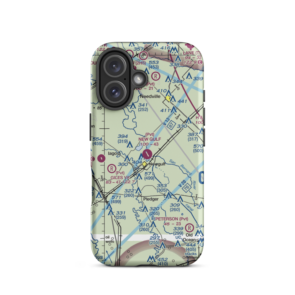 New Gulf Airport (T17) VFR Sectional  Tough iPhone Case iPhone 16 model shown