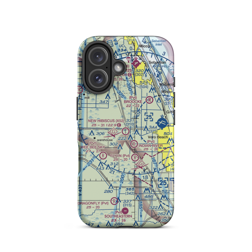 New Hibiscus Airpark (X52) VFR Sectional  Tough iPhone Case iPhone 16 model shown