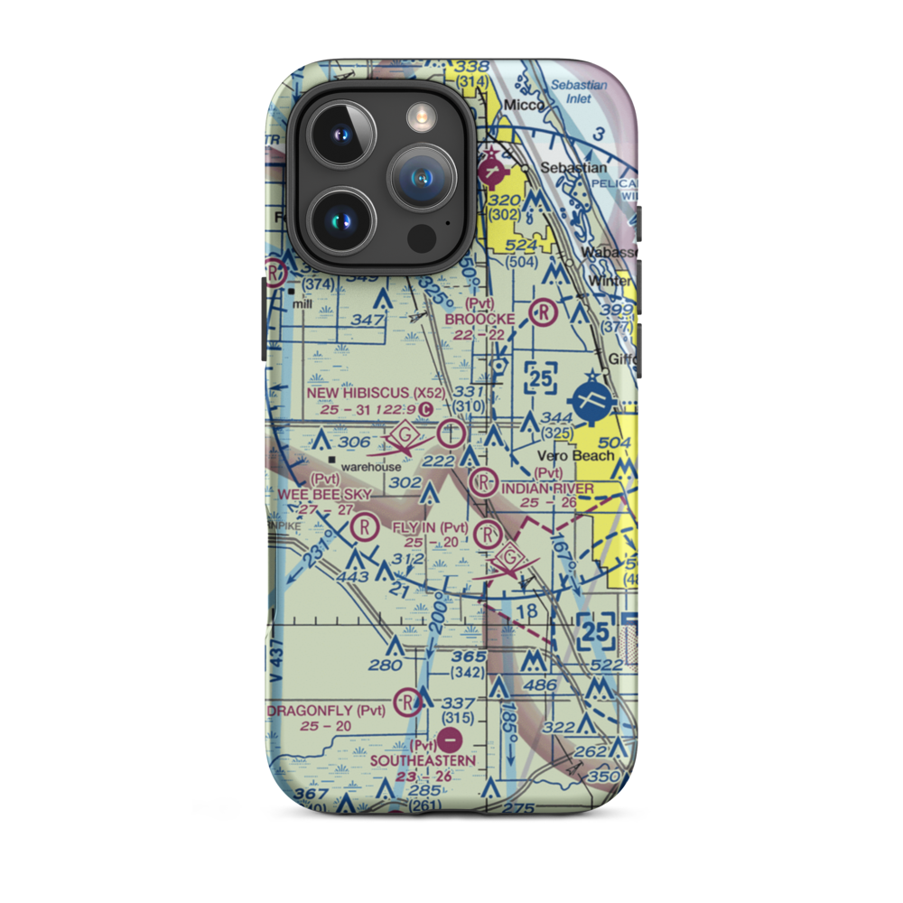 New Hibiscus Airpark (X52) VFR Sectional  Tough iPhone Case iPhone 16 Pro Max model shown