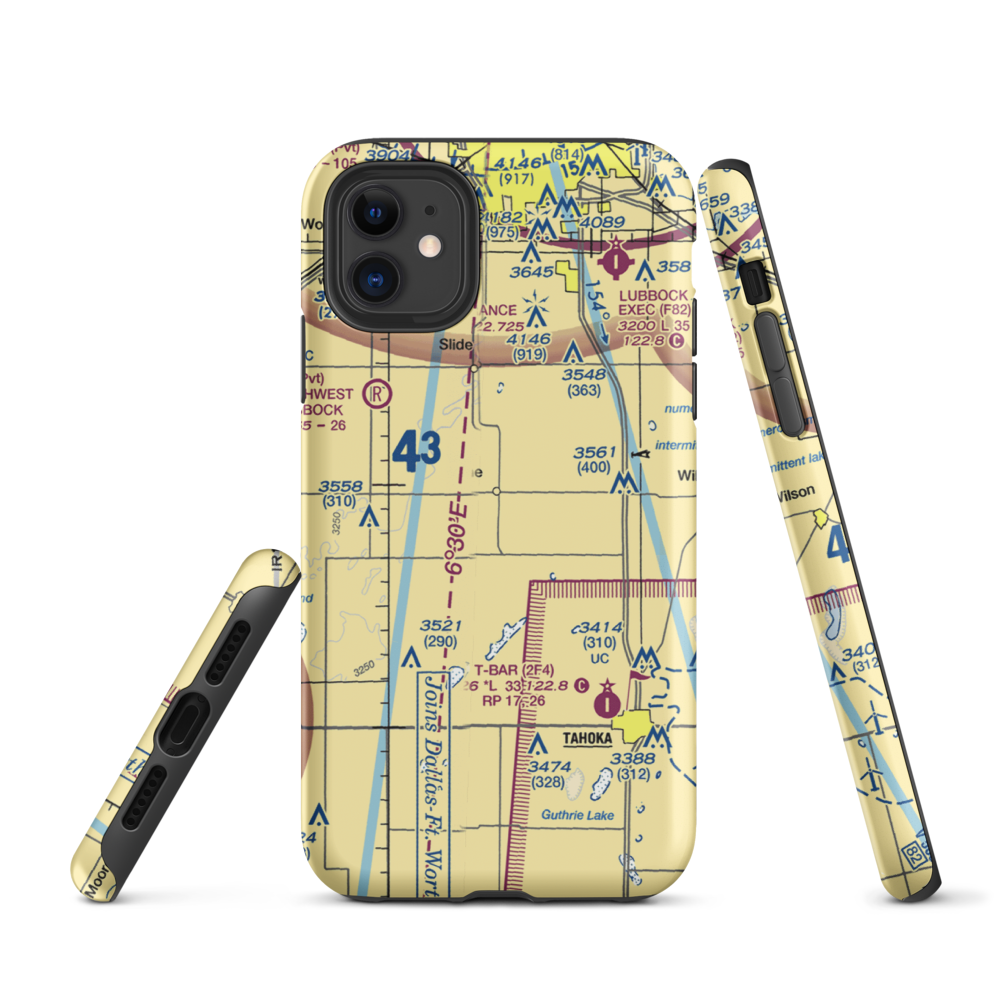 New Home Airport (TX01) VFR Sectional  Tough iPhone Case iPhone 11 model shown