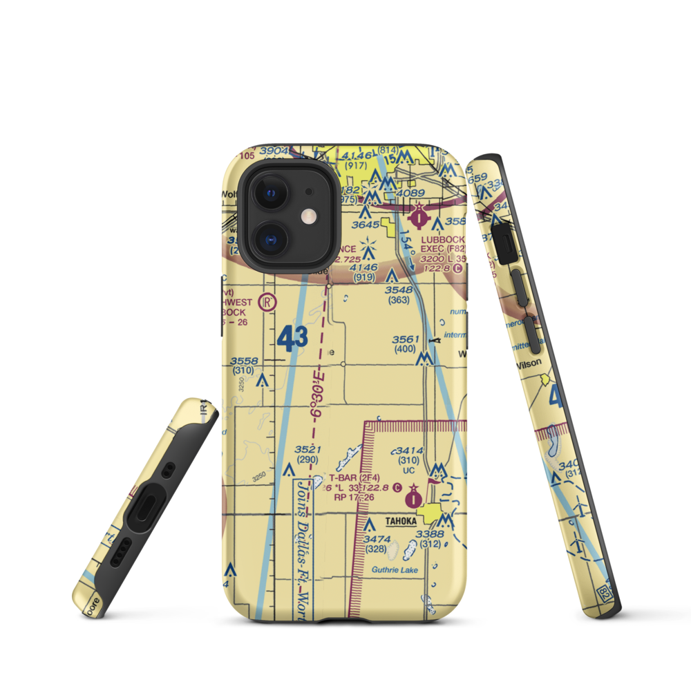 New Home Airport (TX01) VFR Sectional  Tough iPhone Case iPhone 12 mini model shown
