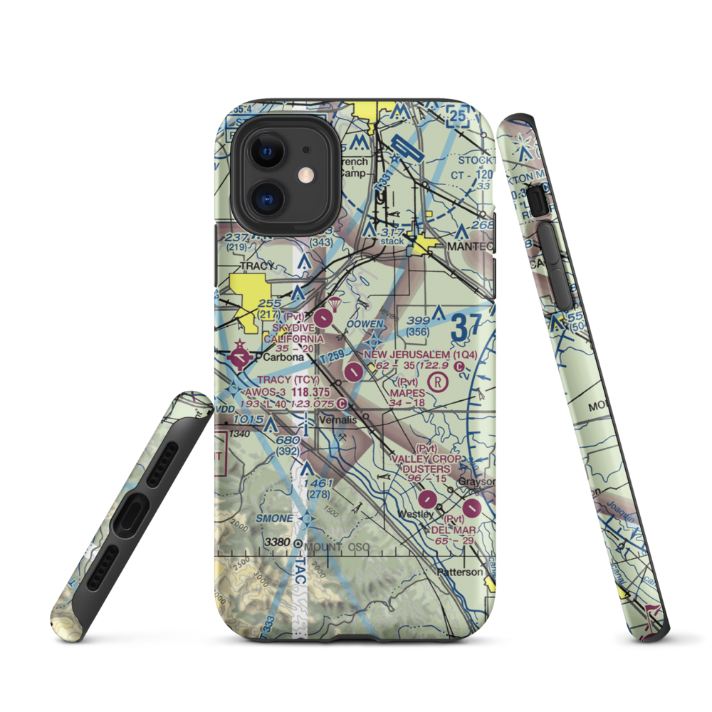 New Jerusalem Airport (1Q4) VFR Sectional  Tough iPhone Case iPhone 11 model shown