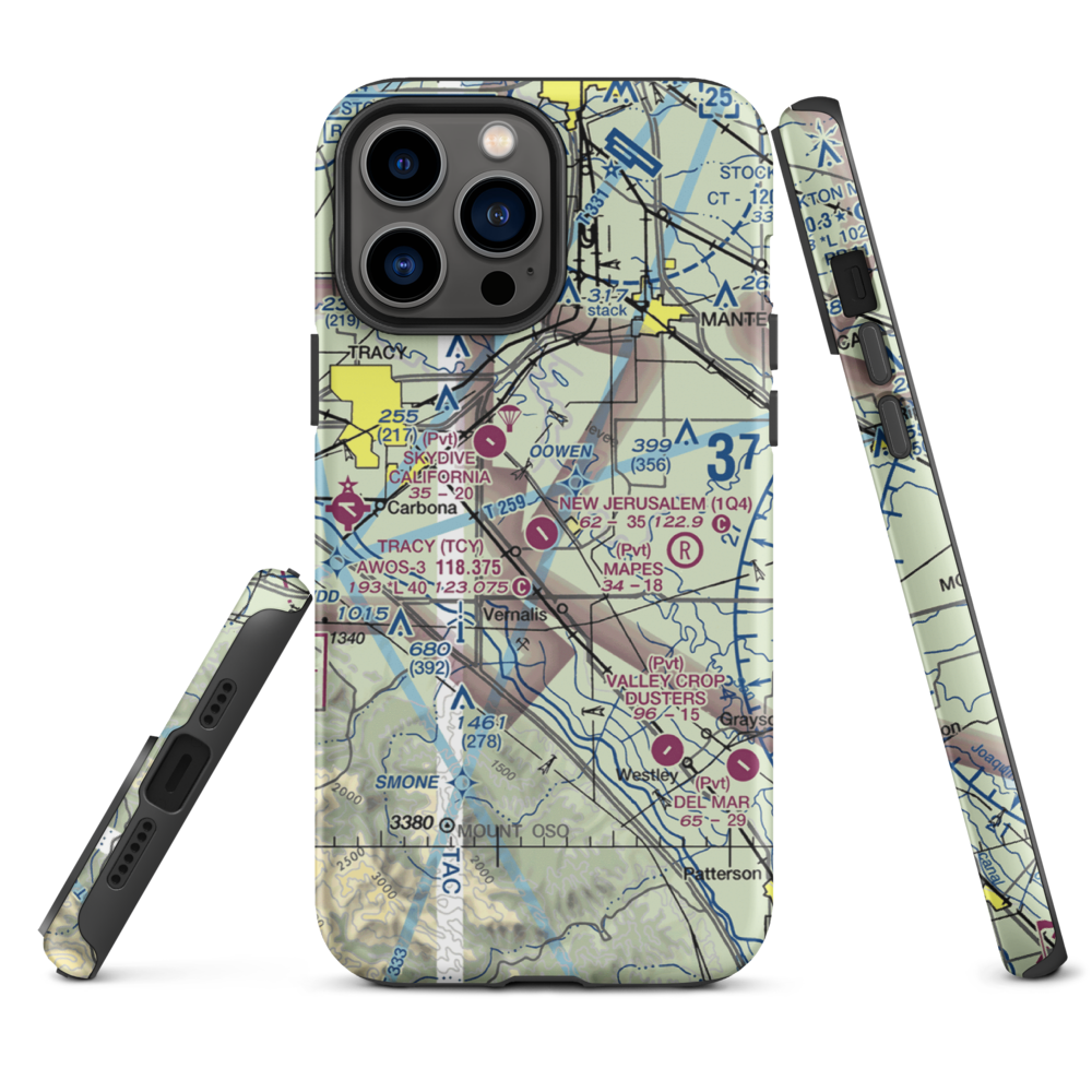 New Jerusalem Airport (1Q4) VFR Sectional  Tough iPhone Case iPhone 13 Pro Max model shown