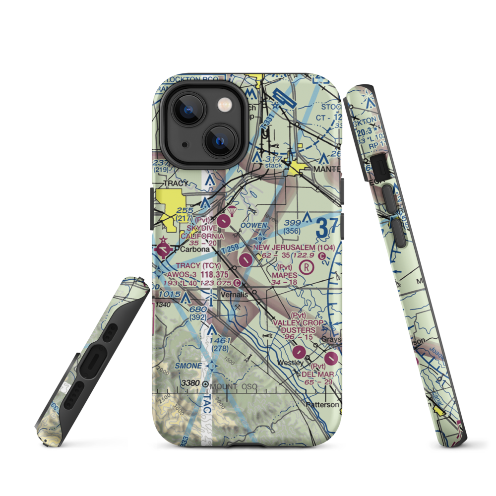 New Jerusalem Airport (1Q4) VFR Sectional  Tough iPhone Case iPhone 14 model shown