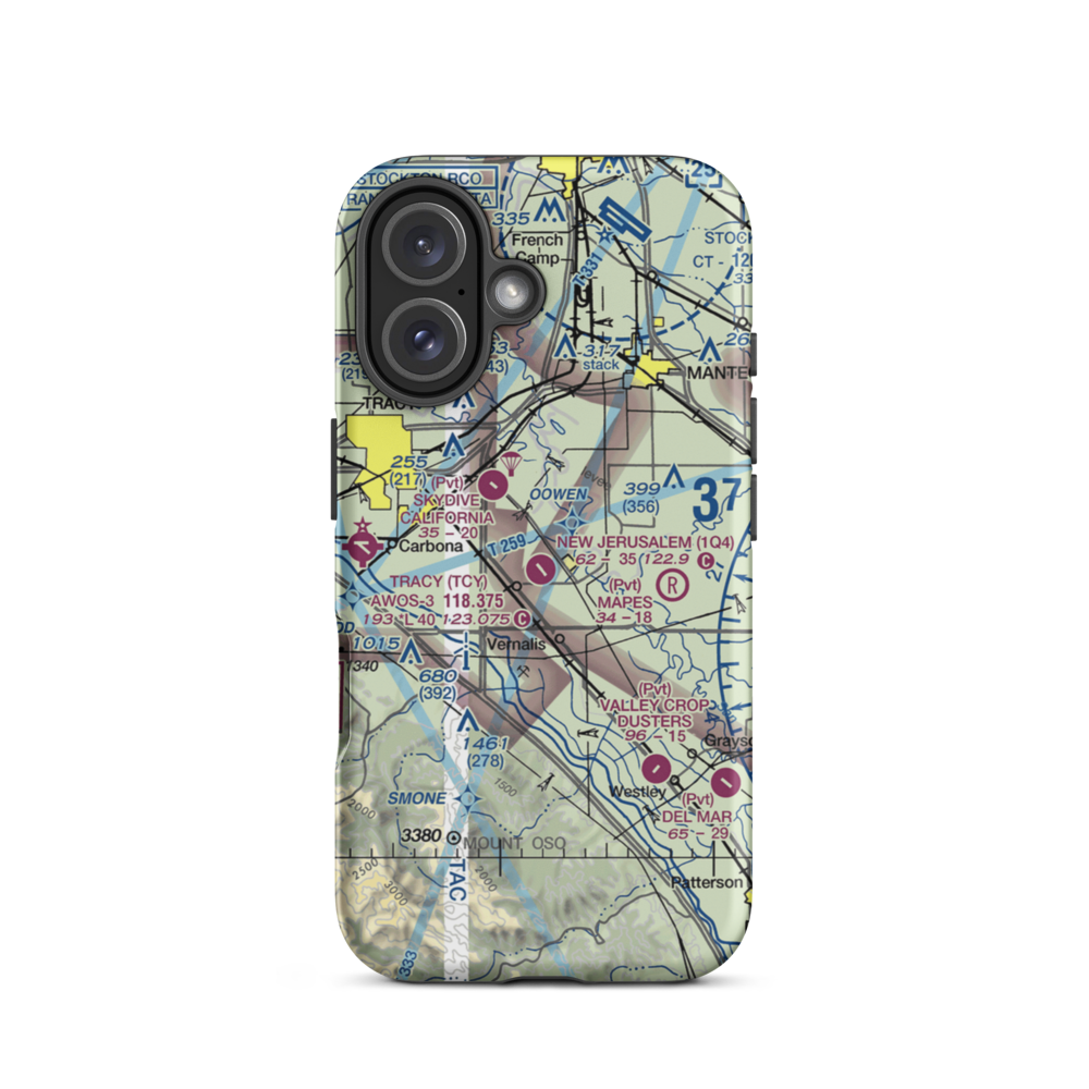 New Jerusalem Airport (1Q4) VFR Sectional  Tough iPhone Case iPhone 16 model shown