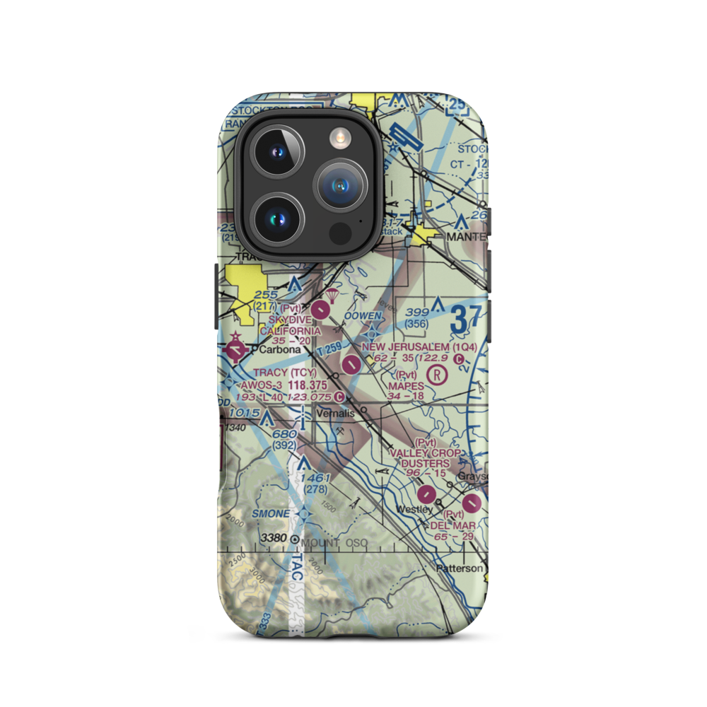 New Jerusalem Airport (1Q4) VFR Sectional  Tough iPhone Case iPhone 16 Pro model shown