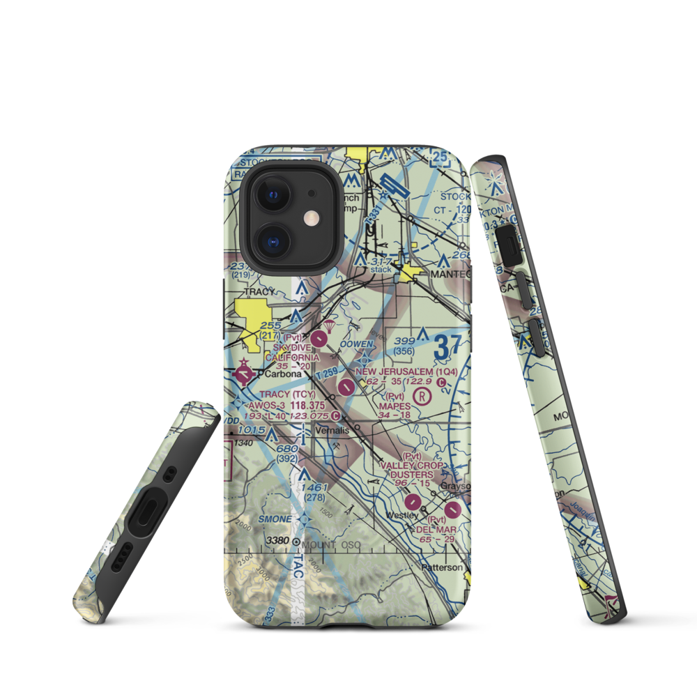 New Jerusalem Airport (1Q4) VFR Sectional  Tough iPhone Case iPhone 12 mini model shown