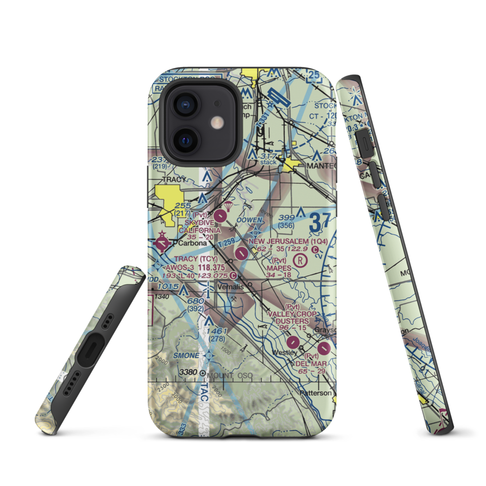 New Jerusalem Airport (1Q4) VFR Sectional  Tough iPhone Case iPhone 12 model shown