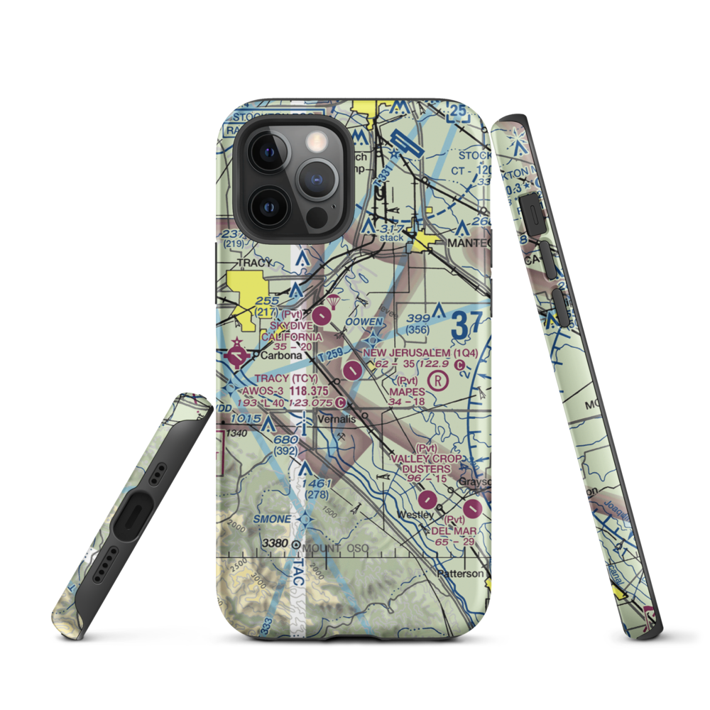 New Jerusalem Airport (1Q4) VFR Sectional  Tough iPhone Case iPhone 12 Pro model shown