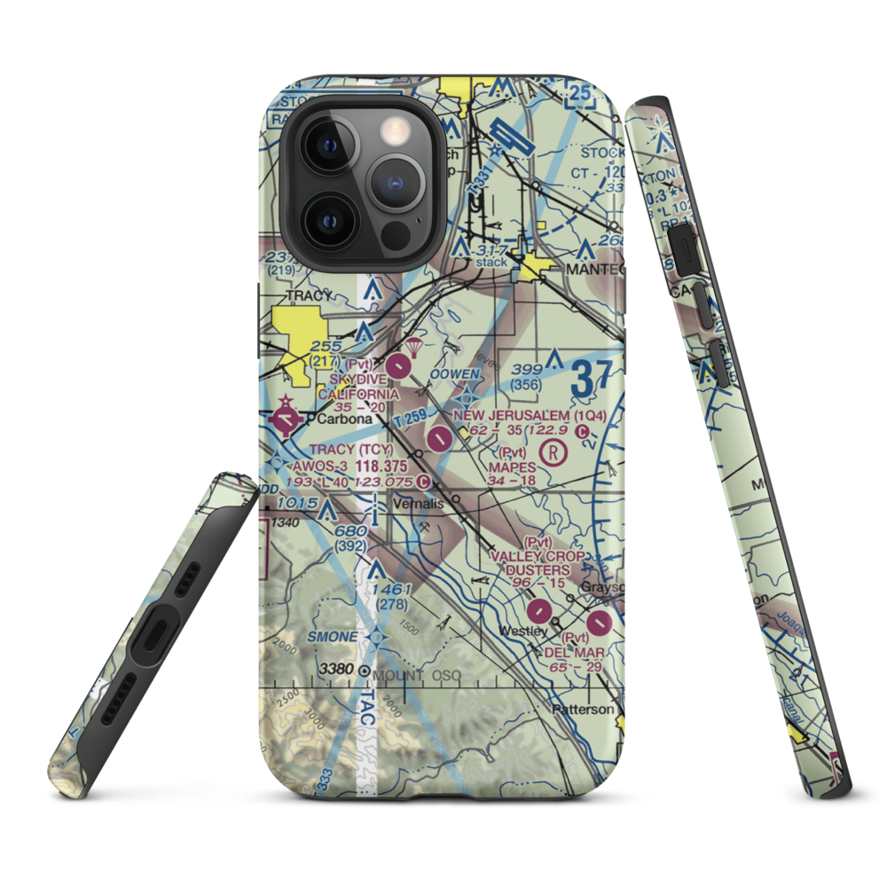 New Jerusalem Airport (1Q4) VFR Sectional  Tough iPhone Case iPhone 12 Pro Max model shown
