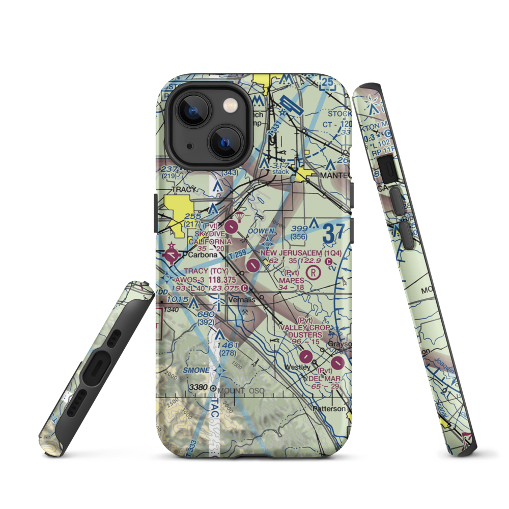 New Jerusalem Airport (1Q4) VFR Sectional  Tough iPhone Case iPhone 13 model shown