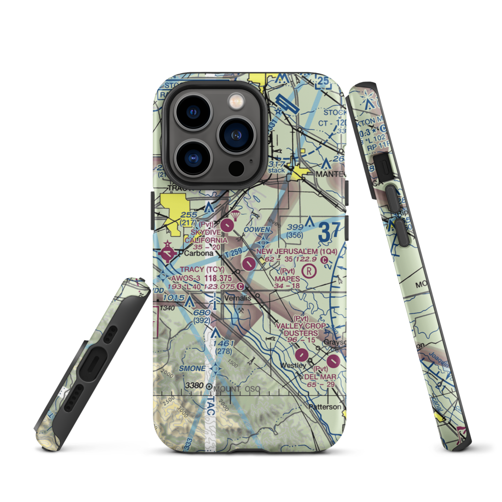 New Jerusalem Airport (1Q4) VFR Sectional  Tough iPhone Case iPhone 13 Pro model shown