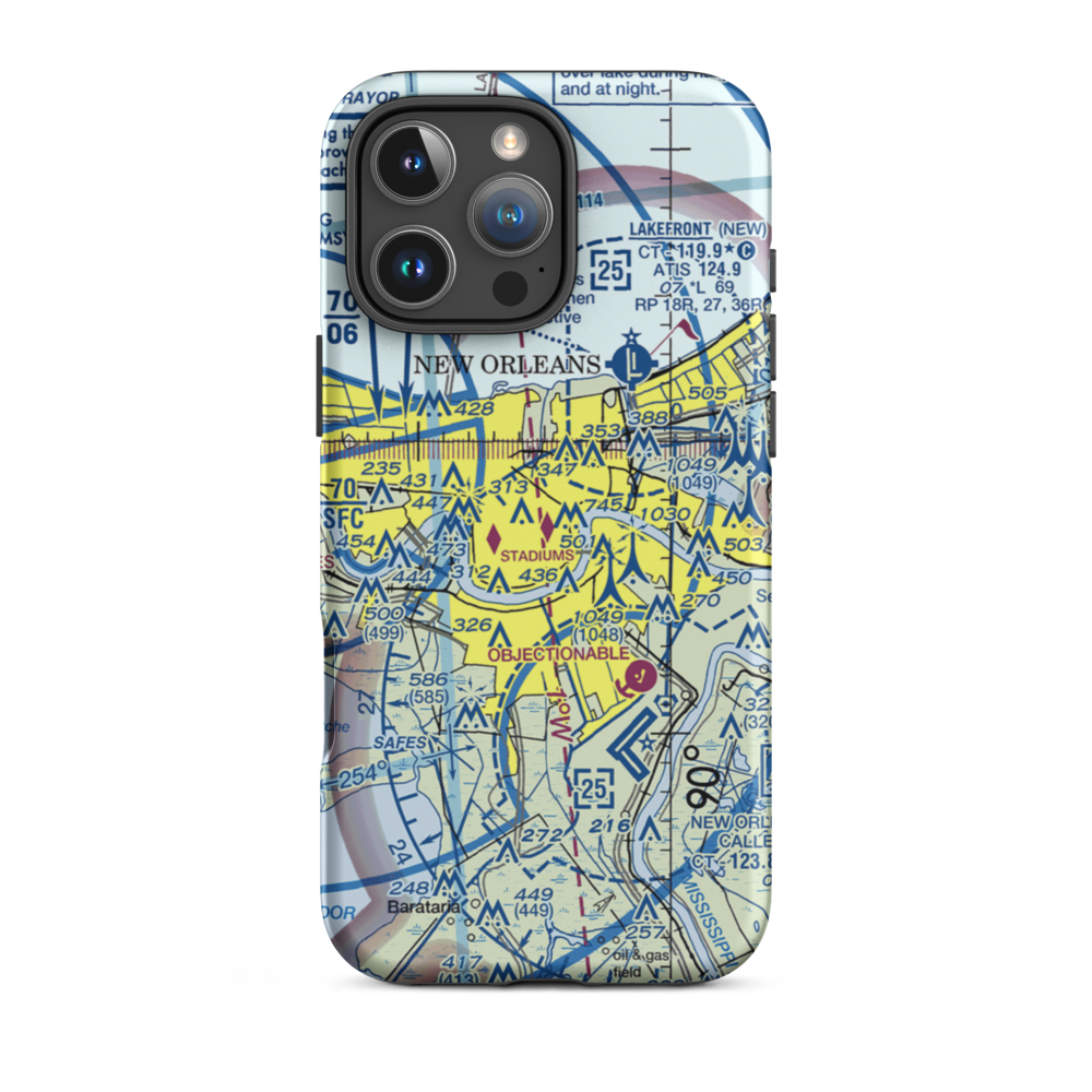 New Orleans Downtown Heliport (7N0) VFR Sectional  Tough iPhone Case iPhone 16 Pro Max model shown