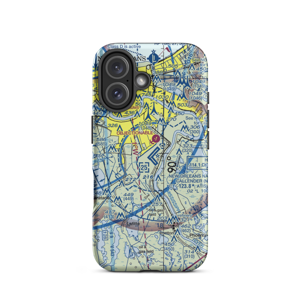 New Orleans NAS JRB/Alvin Callender Field (NBG) VFR Sectional  Tough iPhone Case iPhone 16 model shown