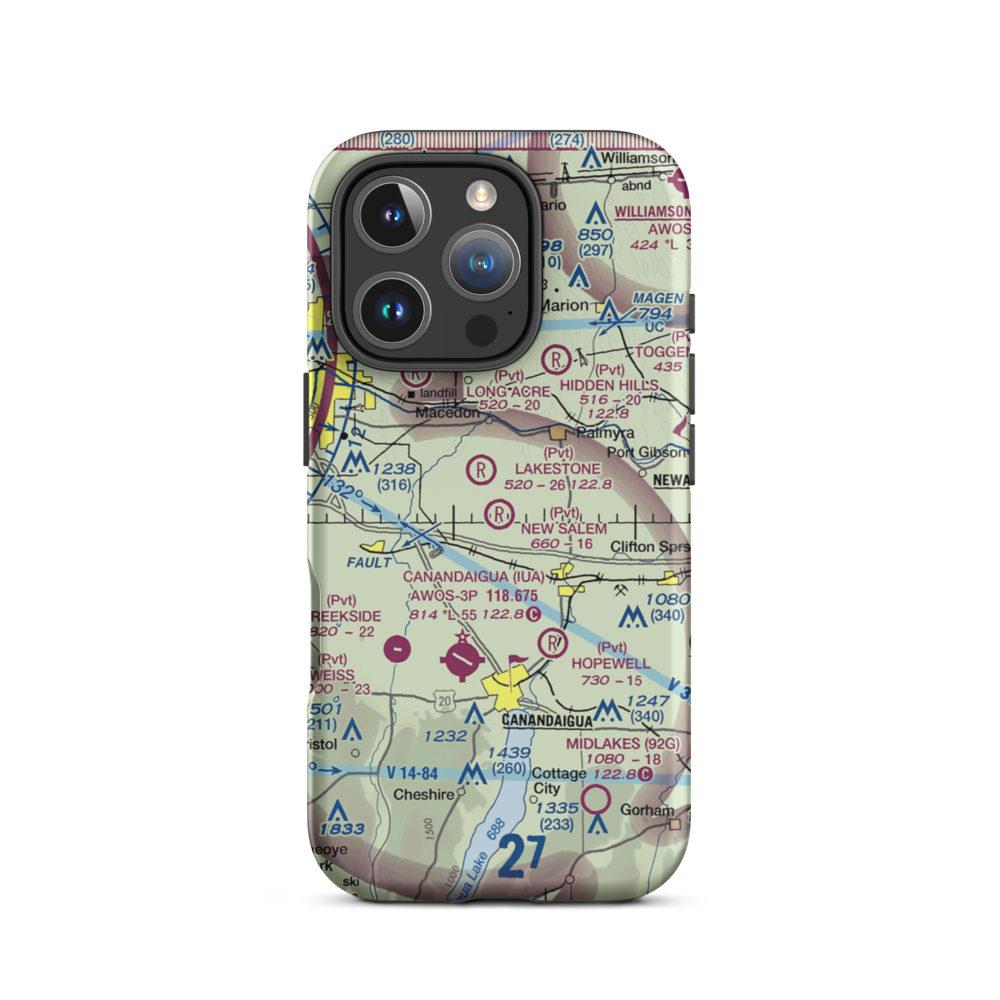 New Salem Aerodrome (74NY) VFR Sectional  Tough iPhone Case iPhone 16 Pro model shown