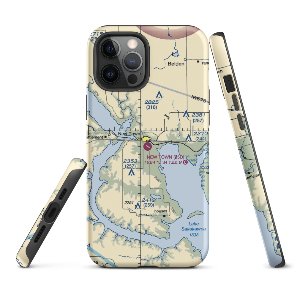 New Town Municipal Airport (05D) VFR Sectional  Tough iPhone Case iPhone 12 Pro Max model shown