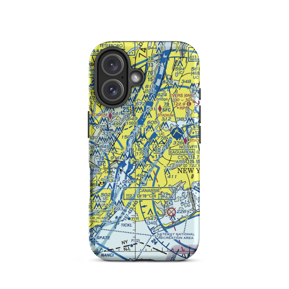 New York Skyports Inc Seaplane Base (6N7) VFR Sectional  Tough iPhone Case iPhone 16 model shown