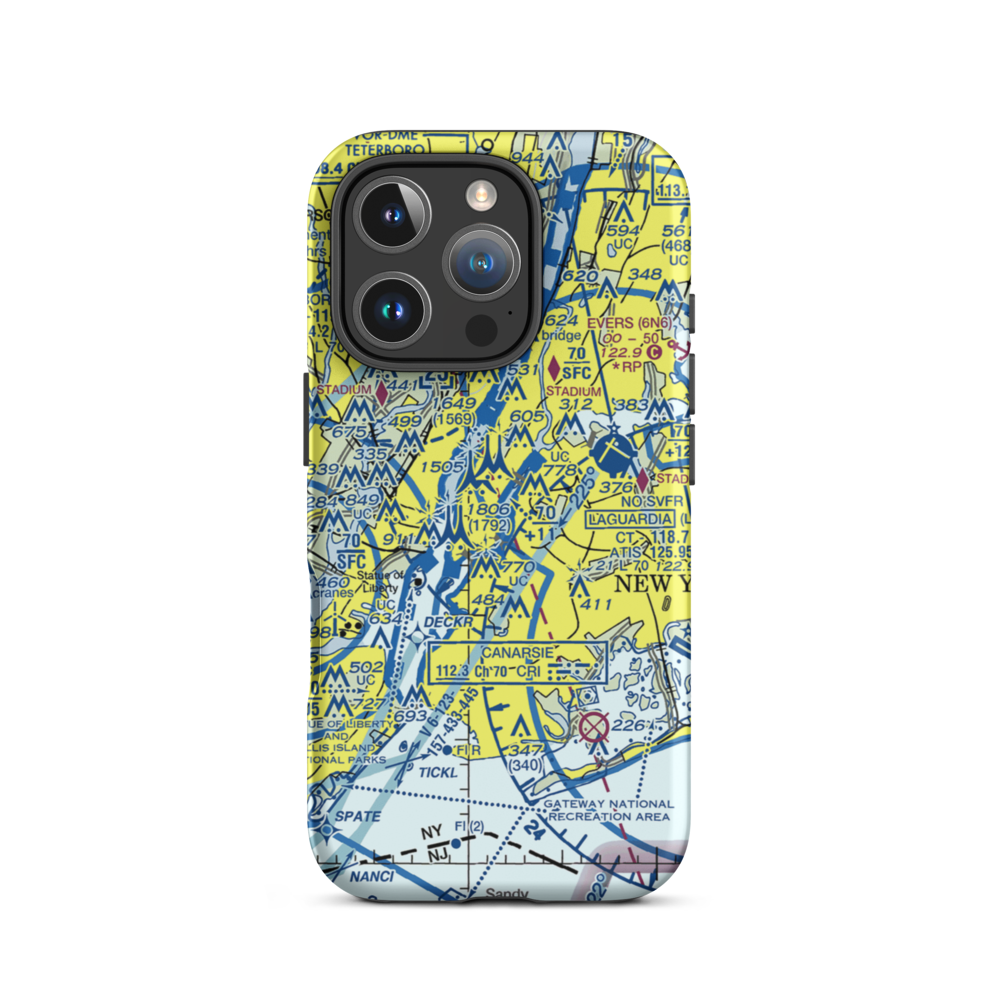 New York Skyports Inc Seaplane Base (6N7) VFR Sectional  Tough iPhone Case iPhone 16 Pro model shown