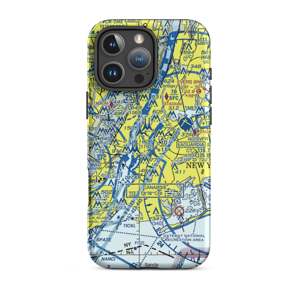 New York Skyports Inc Seaplane Base (6N7) VFR Sectional  Tough iPhone Case iPhone 16 Pro Max model shown
