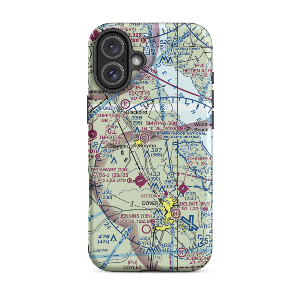 Newberg Airport (DE04) VFR Sectional  Tough iPhone Case iPhone 16 Plus model shown