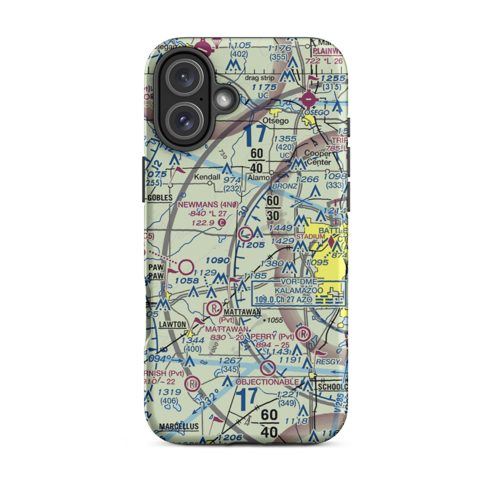 Newman's Airport (4N0) VFR Sectional  Tough iPhone Case iPhone 16 Plus model shown