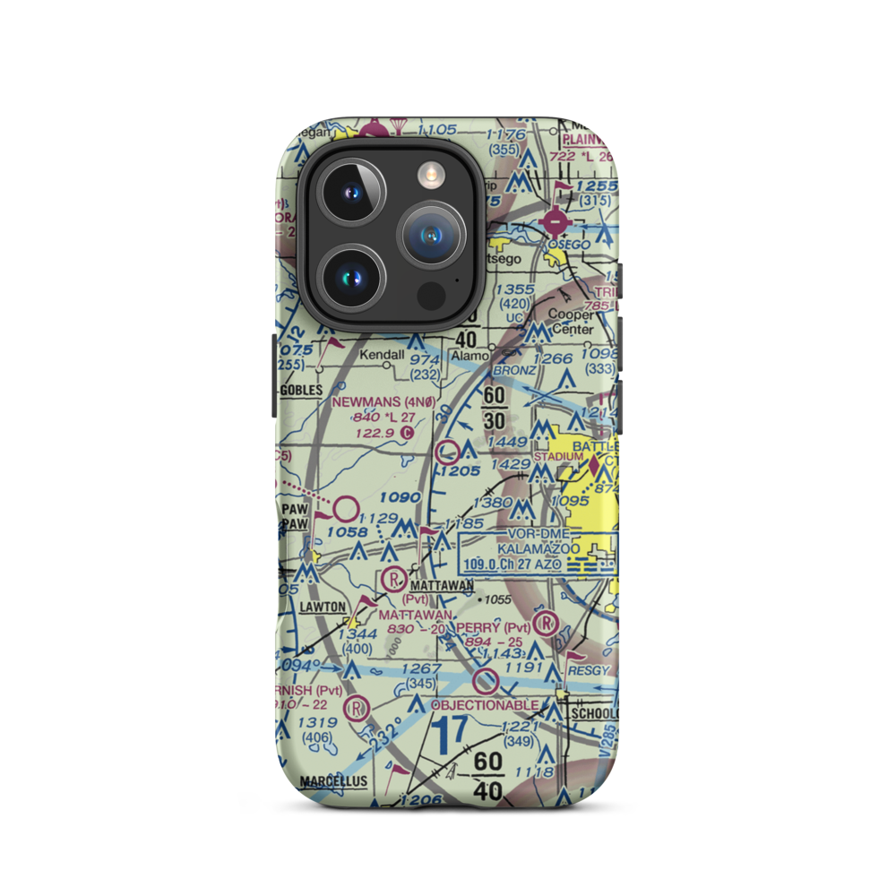 Newman's Airport (4N0) VFR Sectional  Tough iPhone Case iPhone 16 Pro model shown