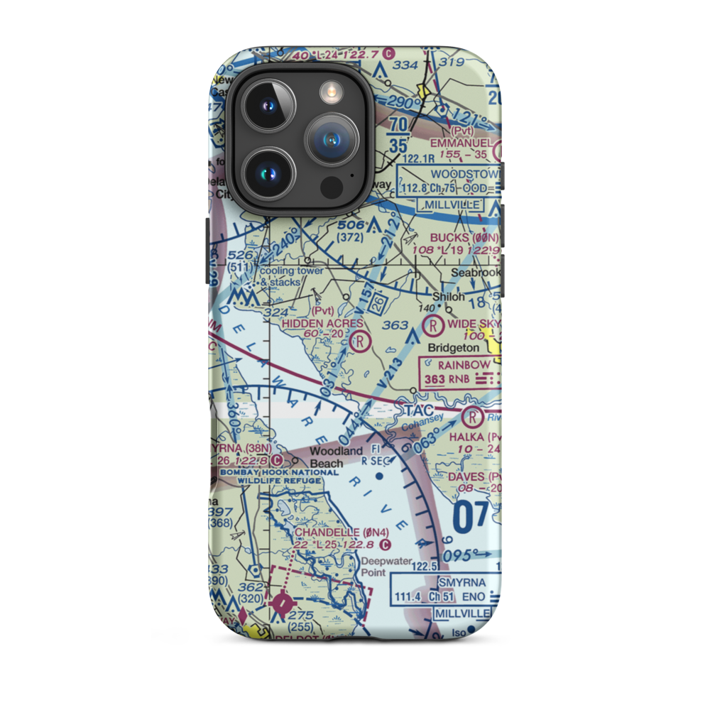 Newport Meadows Seaplane Base (NJ07) VFR Sectional  Tough iPhone Case iPhone 16 Pro Max model shown