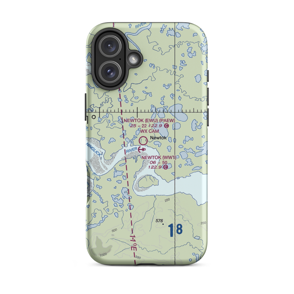 Newtok Seaplane Base (WWT) VFR Sectional  Tough iPhone Case iPhone 16 Plus model shown