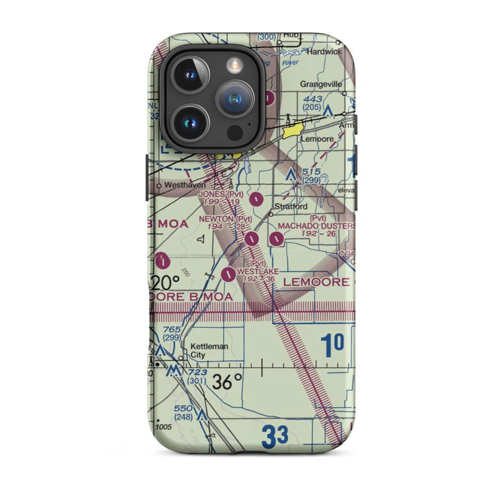 Newton Field (12CL) VFR Sectional  Tough iPhone Case iPhone 16 Pro Max model shown