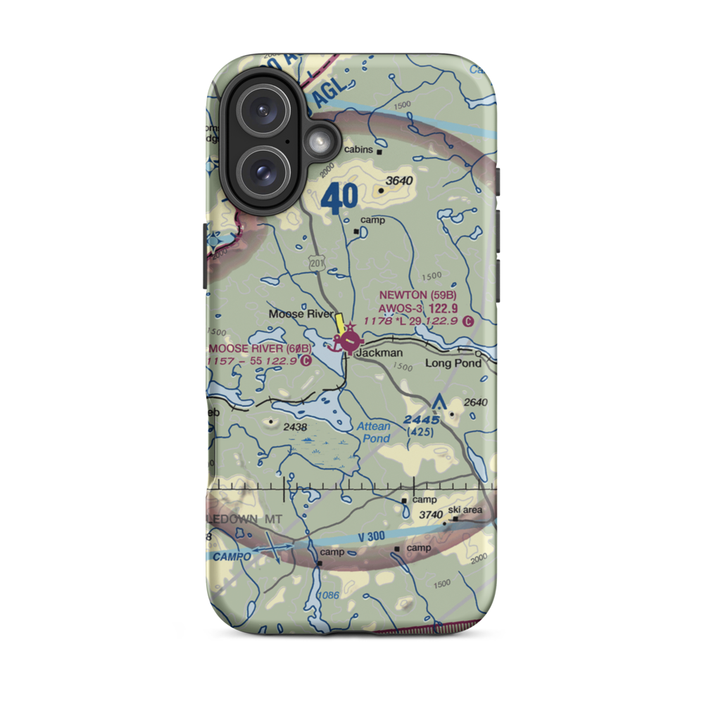 Newton Field (59B) VFR Sectional  Tough iPhone Case iPhone 16 Plus model shown