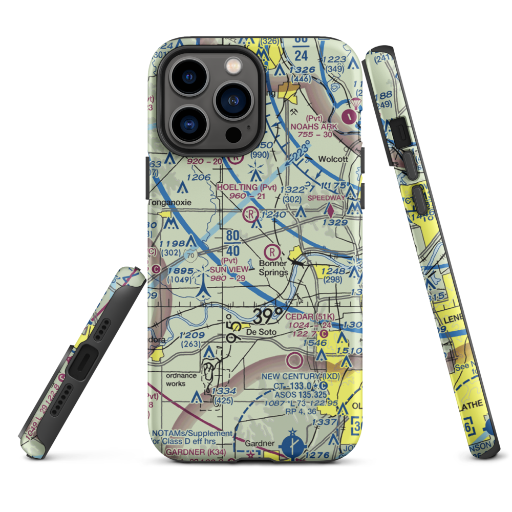 Ney Airport (23KS) VFR Sectional  Tough iPhone Case iPhone 13 Pro Max model shown