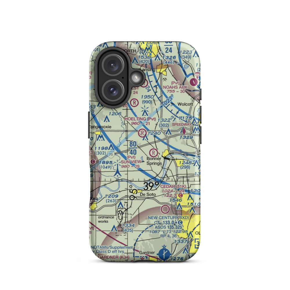 Ney Airport (23KS) VFR Sectional  Tough iPhone Case iPhone 16 model shown