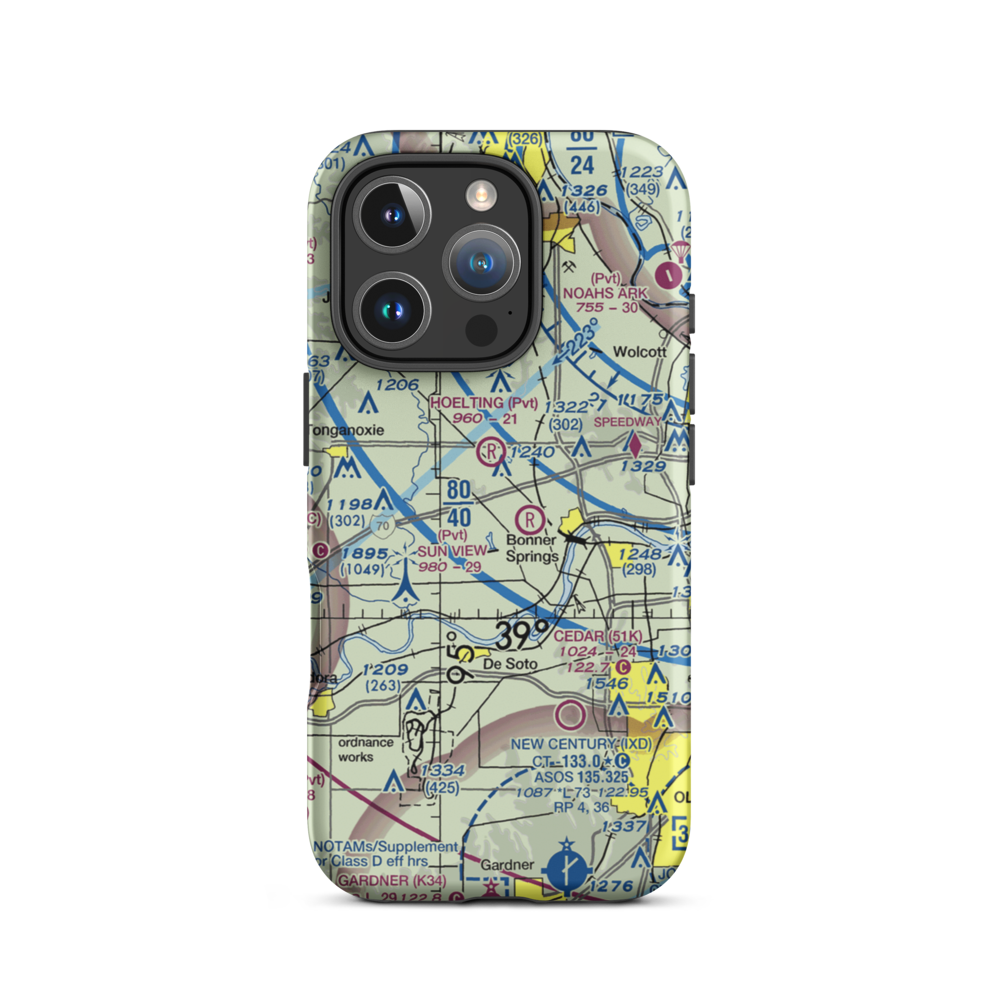 Ney Airport (23KS) VFR Sectional  Tough iPhone Case iPhone 16 Pro model shown