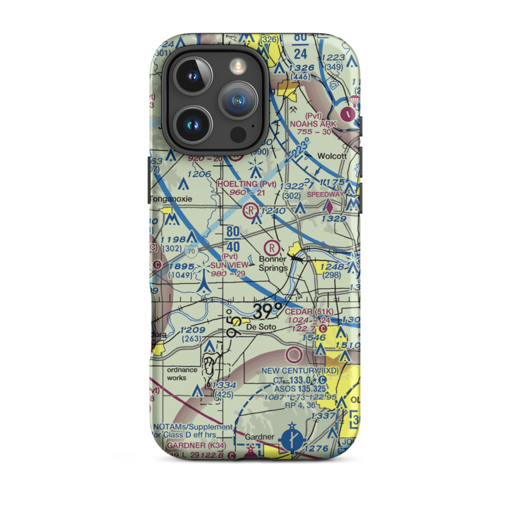 Ney Airport (23KS) VFR Sectional  Tough iPhone Case iPhone 16 Pro Max model shown