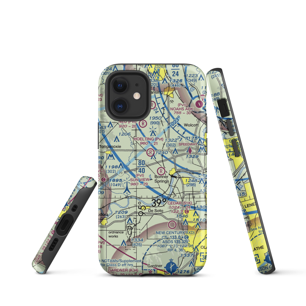 Ney Airport (23KS) VFR Sectional  Tough iPhone Case iPhone 12 mini model shown