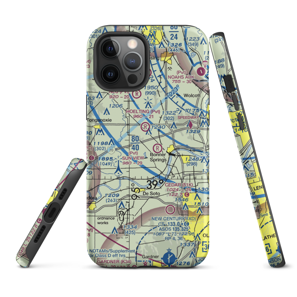 Ney Airport (23KS) VFR Sectional  Tough iPhone Case iPhone 12 Pro Max model shown
