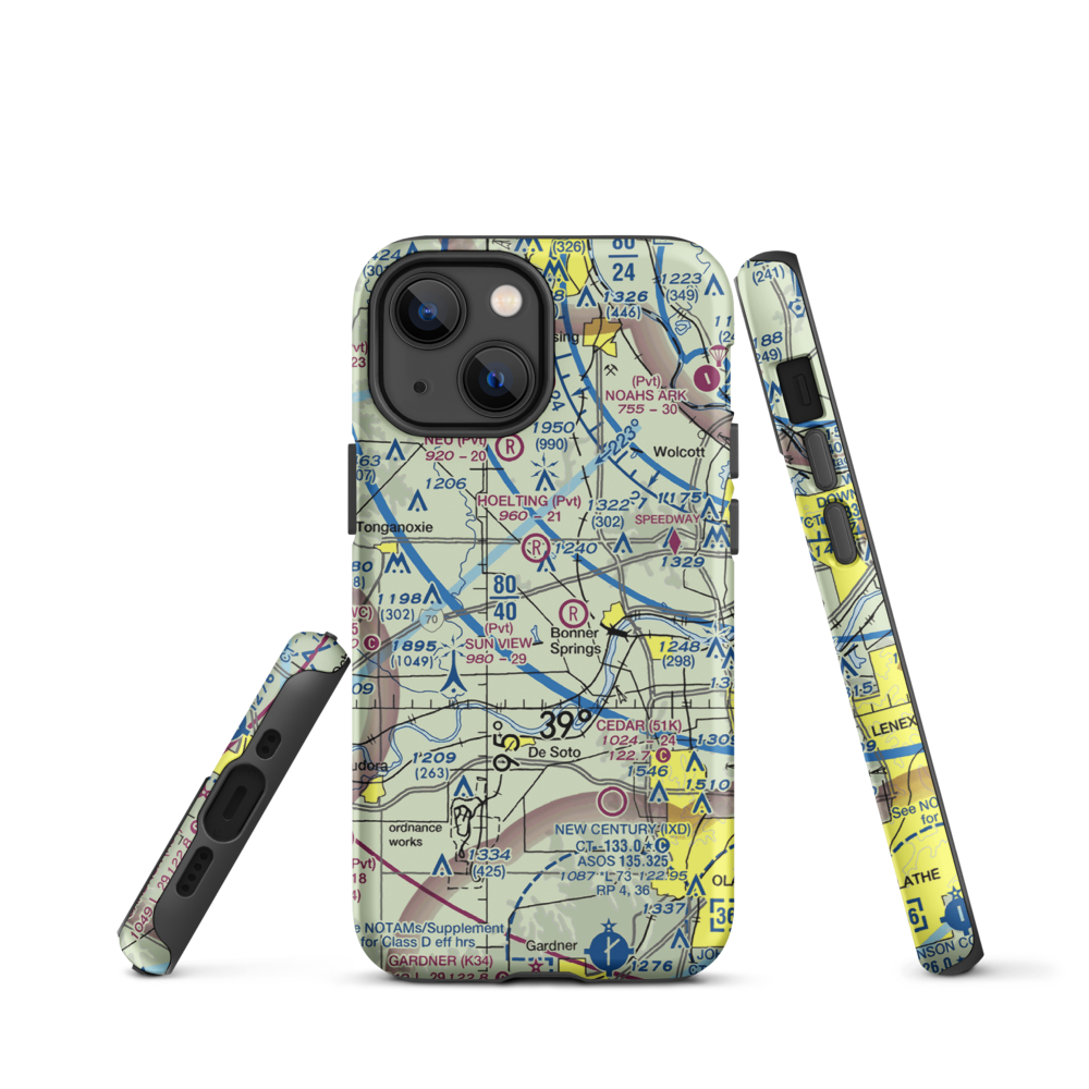 Ney Airport (23KS) VFR Sectional  Tough iPhone Case iPhone 13 mini model shown