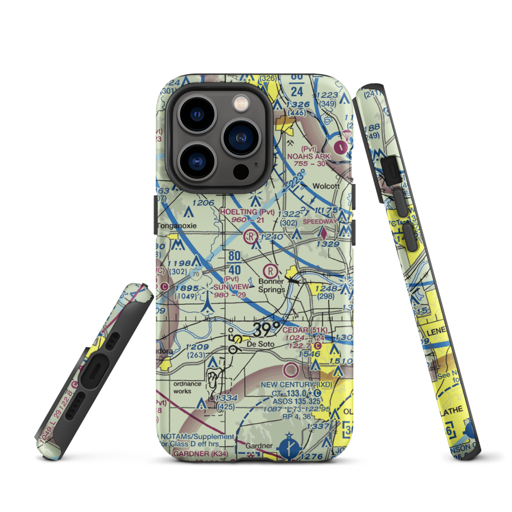 Ney Airport (23KS) VFR Sectional  Tough iPhone Case iPhone 13 Pro model shown