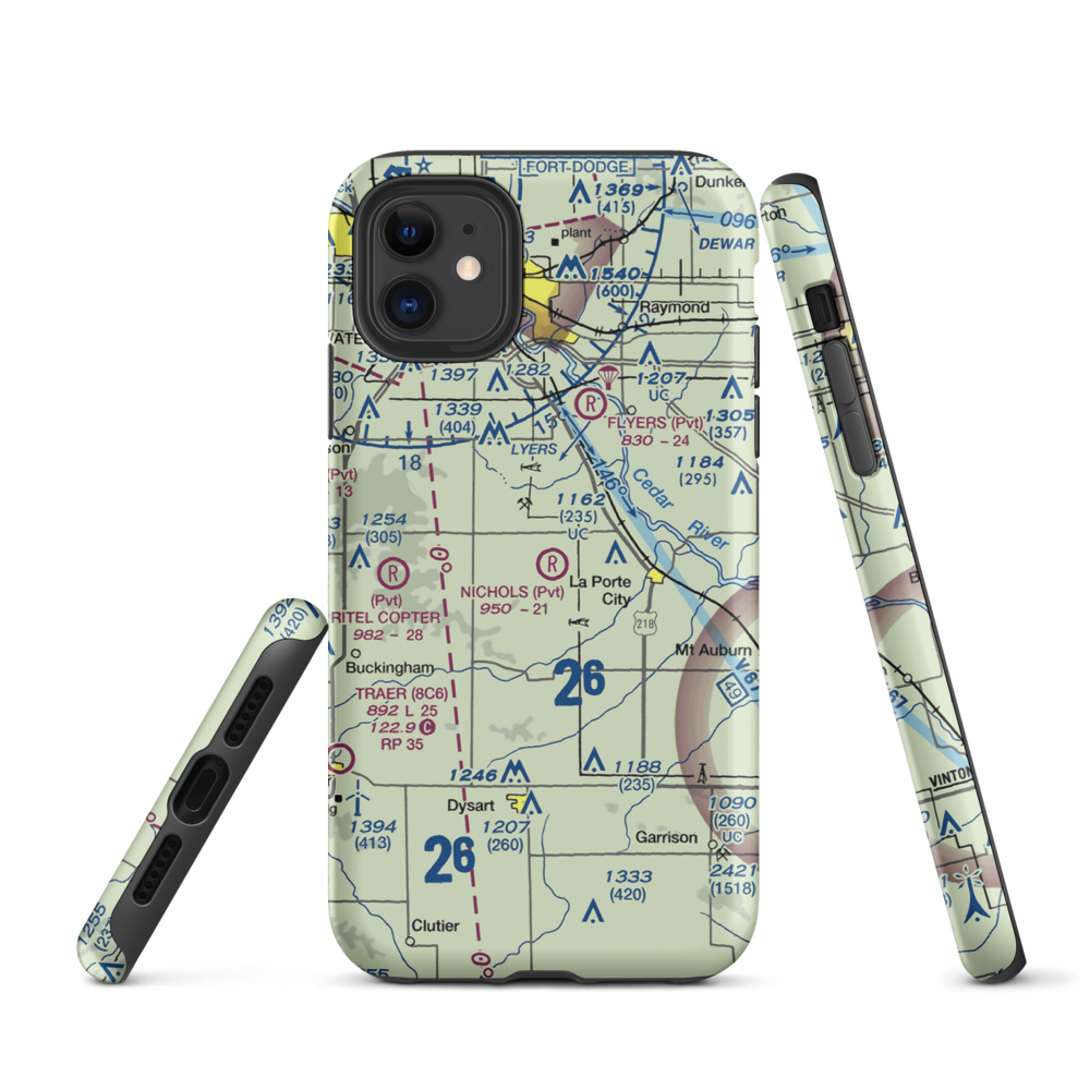 Nichols Airport (IA97) VFR Sectional  Tough iPhone Case iPhone 11 model shown