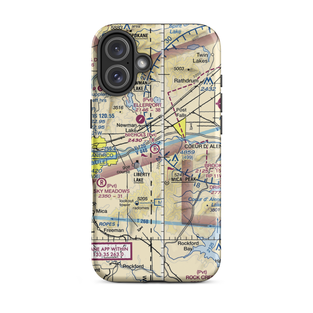 Nichols Ranch Airport (ID07) VFR Sectional  Tough iPhone Case iPhone 16 Plus model shown