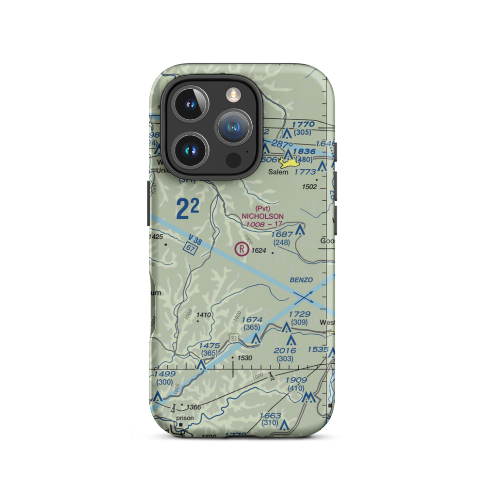 Nicholson Airport (75WV) VFR Sectional  Tough iPhone Case iPhone 16 Pro model shown