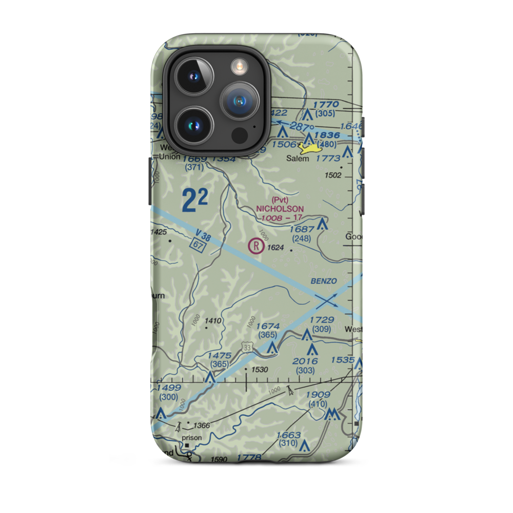 Nicholson Airport (75WV) VFR Sectional  Tough iPhone Case iPhone 16 Pro Max model shown