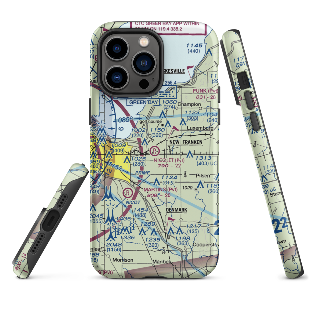 Nicolet Airport (88WI) VFR Sectional  Tough iPhone Case iPhone 14 Pro Max model shown