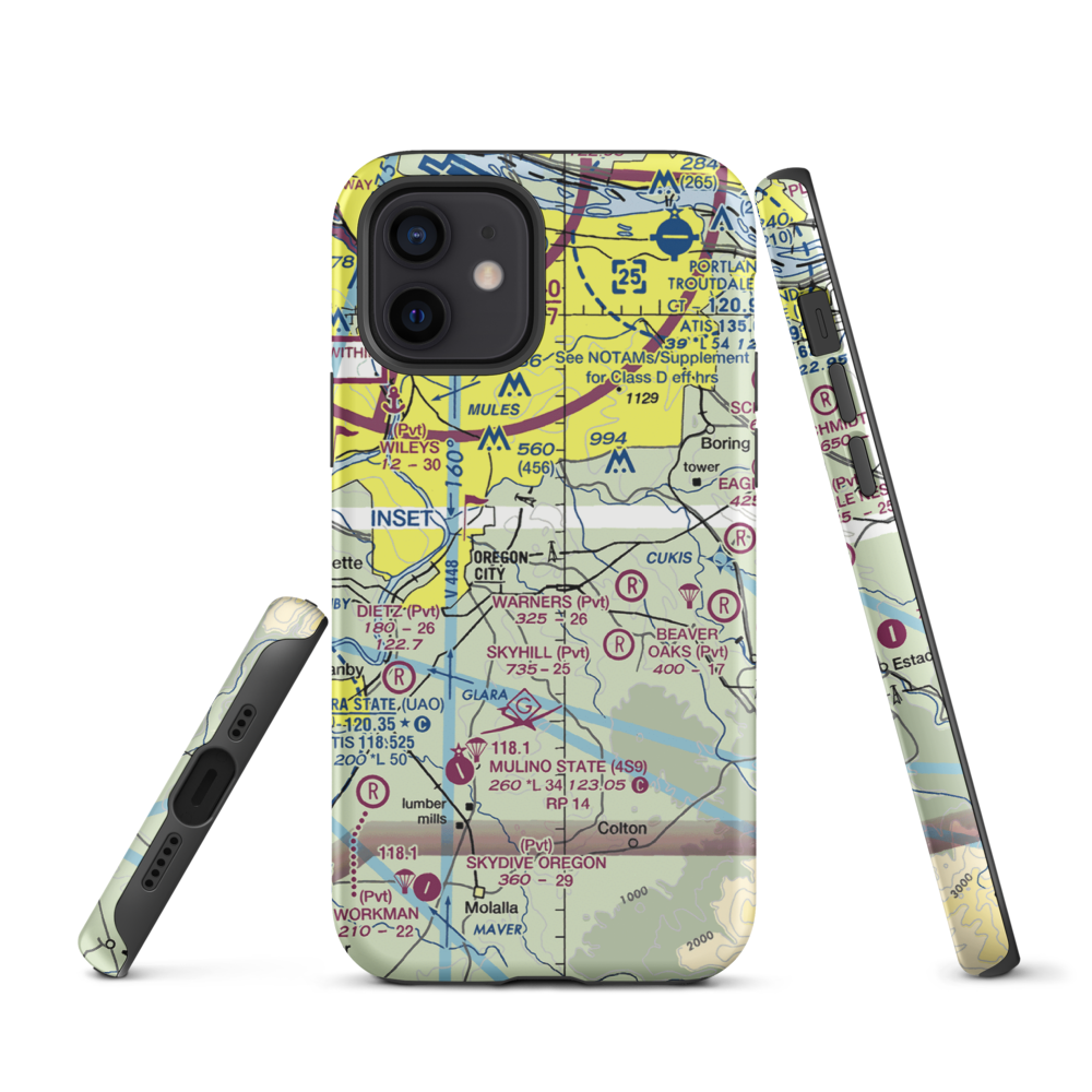 Nielsen Airport (2OR0) VFR Sectional  Tough iPhone Case iPhone 12 model shown