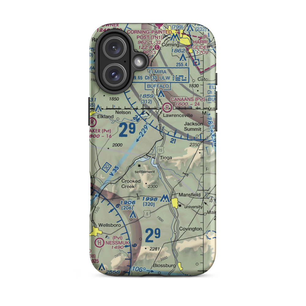 Nielsen Airport (99PA) VFR Sectional  Tough iPhone Case iPhone 16 Plus model shown