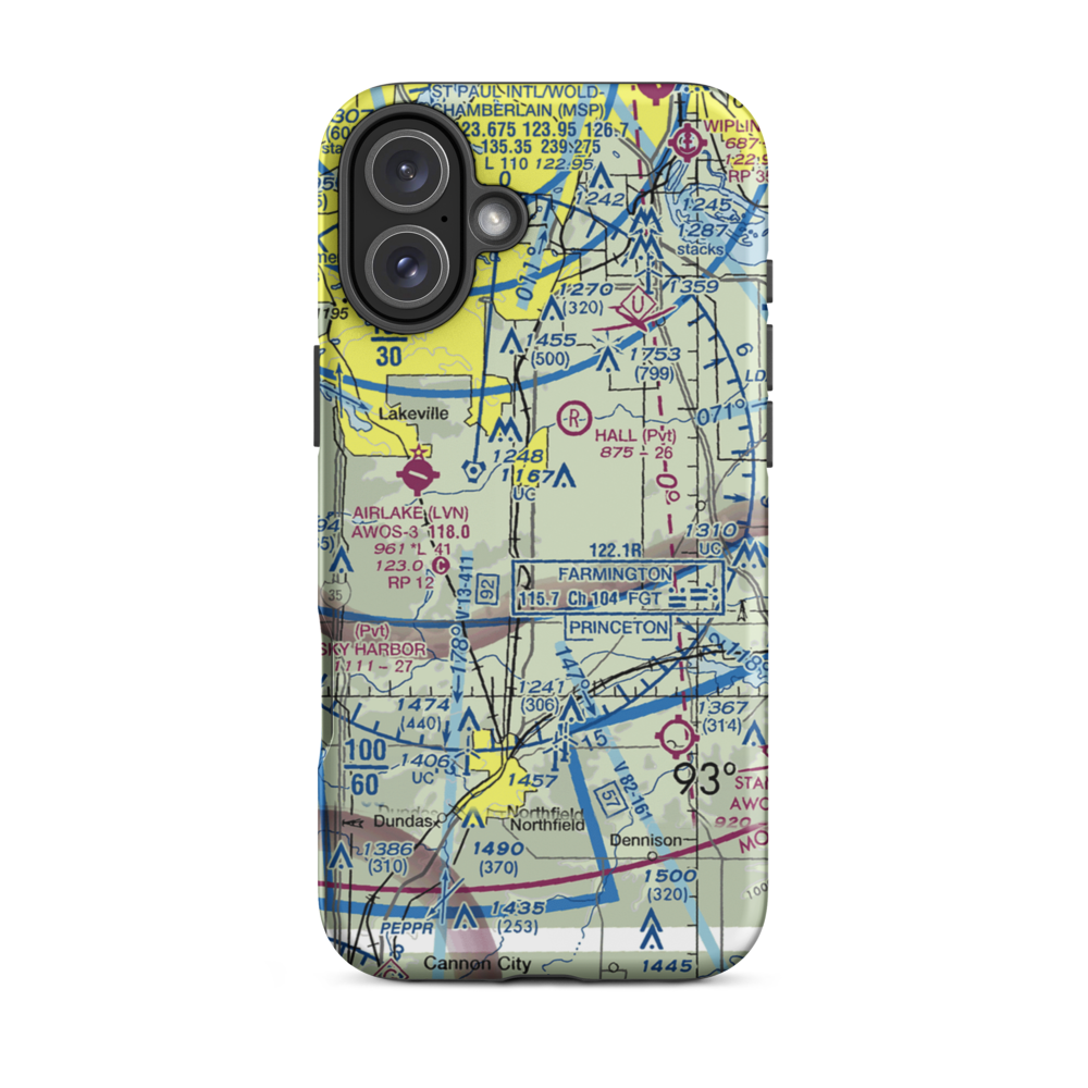 Nielsen's Airport (MY97) VFR Sectional  Tough iPhone Case iPhone 16 Plus model shown