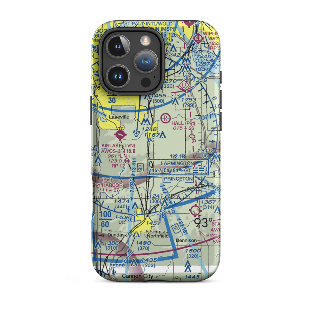 Nielsen's Airport (MY97) VFR Sectional  Tough iPhone Case iPhone 16 Pro Max model shown