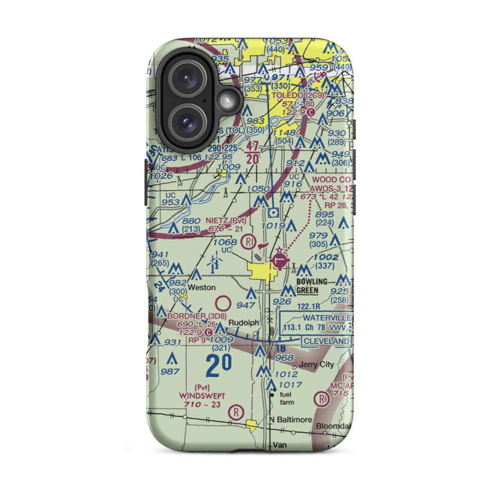 Nietz Airport (6OH7) VFR Sectional  Tough iPhone Case iPhone 16 Plus model shown