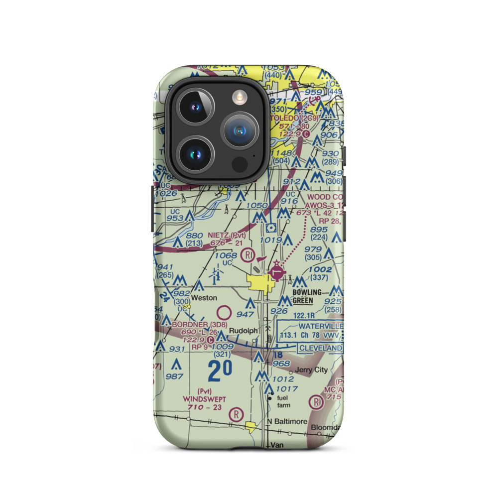 Nietz Airport (6OH7) VFR Sectional  Tough iPhone Case iPhone 16 Pro model shown